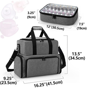 Grande capacité de transport robuste Organozador sac de rangement de voyage ensemble de bouteilles de vernis à ongles sac organisateur avec 2 sacs - Product Image 2