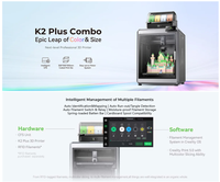Creality K2 Plus Combo Printer 3D Multi-Warna Volume Cetak Besar 350mm³ Kecepatan Tinggi 600mm/s Mesin Pencetak 3D CoreXY dengan CFS