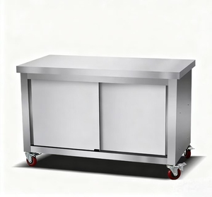201/304 meja kerja pintu geser Modular baja tahan karat peralatan dapur komersial perlengkapan Hotel & restoran lainnya - Product Image 3
