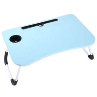 Support de bureau pliable pour ordinateur portable avec porte-cartes et porte-gobelet, idéal pour dortoir, lit, étude, auberge et étudiants