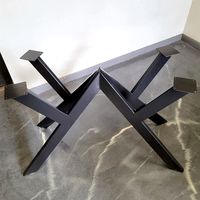 Pied de table araignée moderne Noir W Style Cadre de table Meubles de salle à manger Pieds de table