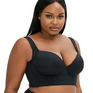 Station fourniture directe d'usine grande taille coupe mince sous-vêtements brillants femmes poitrine tenant soutien-gorge réglable avec anneau en acier