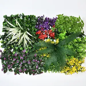 Kunstpflanzenwand Buchsbaumhecken für grüne Außenwand Großhandel dekorativer grüner Karton Kunststoff Opp künstlicher Ivy-Zaun