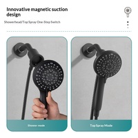Pommeau de douche magnétique ABS de style américain à 7 jets, économiseur d'eau 1,8 GPM, avec amplificateur de pression, pour salle de bain domestique, vente en gros