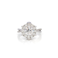 Bague de fiançailles solitaire personnalisée en or blanc 18 carats avec diamant rond brillant cultivé en laboratoire, certifiée IGI, bijoux tendance pour femmes