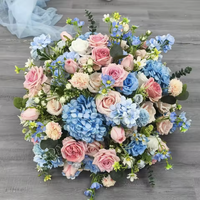 Lila Rosen Schleierkraut Grünpflanzen Bogen Deko Hängende Blumenreihe Hochzeits-Hintergrund-Arrangement Tischdekoration Boden-Blumenkugel