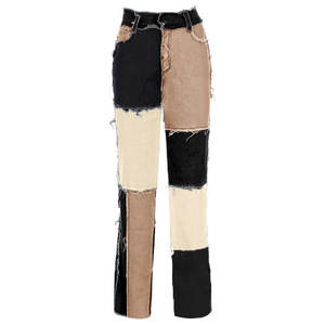Color Block High Waist Flare Jeans mit Taschen Streetwear <span class=keywords><strong>Sexy</strong></span> Damen hose Bell <span class=keywords><strong>Bottoms</strong></span> Denim Jean Pants - Product Image 4