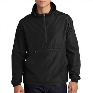 2025 Custom Design Casual Breathable <b>Half</b> <b>Zip</b>-up Outdoor <b>Jacket</b> Solid Color Street-Wear Windbreaker Wholesale Price - Product Image 1