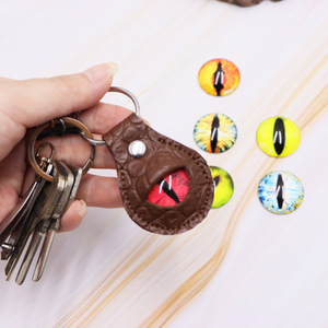 Crocodile-patterned <b>leather</b> <b>keychain</b> with evil eye design, cosplay party accessory/waist pendant. - Product Image 4
