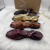Sandales plates QuiteS 2026, nouvelle collection, talon plat, bout rond, dessus en microfibre, semelle en caoutchouc, sexy, élégantes, chaussures de tous les jours pour femmes