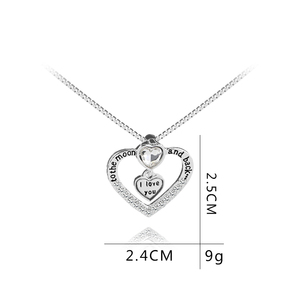 Collana con Ciondolo a Forma di Cuore 'I Love You to the Moon and Back' in Cristallo con Catena a Serpente ZRM per Donne e Coppie, Ideale per Anniversari - Product Image 6