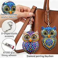 Kit de broderie diamant 5D DIY spécial LS Big Acrylic Bag Pendant, motif libellule, pour porte-clés de sac, artisanat fait main, divertissant