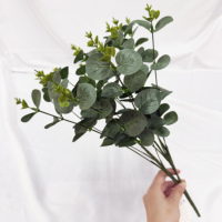 Bunga Buatan 46CM Rangkaian Daun Eucalyptus Palsu Grosir untuk Dekorasi Pernikahan, Rangkaian Bunga, Dekorasi Rumah