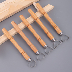 Bview Art – Lot de 5 outils de sculpture et d'extrusion pour argile, outils de fabrication de poignées de tasses, coupe-argile avec manche en bois - Product Image 4
