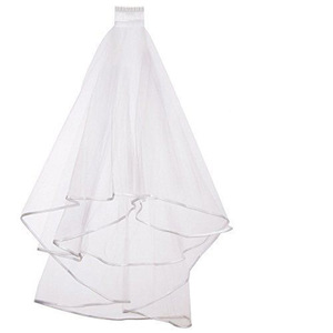<span class=keywords><strong>Velo</strong></span> de <span class=keywords><strong>novia</strong></span> de doble capa con apliques y bordeado, con peine para el pelo, para fiesta de solteras, color blanco, ¡en stock para eBay, el más vendido! - Product Image 5