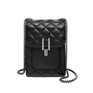 2020 vendita calda nuova tendenza moda catena Linger Mini borsa in pelle semplice selvaggio elegante piccola borsa portamonete Crossbody per signora