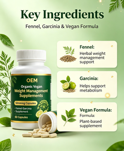 Suplementos Orgánicos Veganos OEM <span class=keywords><strong>para</strong></span> el Control de Peso, Cápsulas Adelgazantes <span class=keywords><strong>para</strong></span> Adultos, Quemador de Grasa Abdominal, Suplemento de Hinojo y Garcinia - Product Image 2