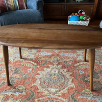 Massiver Walnussholz-Couchtisch Oval Ellipse Rechteckig Mid-Century Modern Handgefertigter Beistelltisch Großhandelspreis