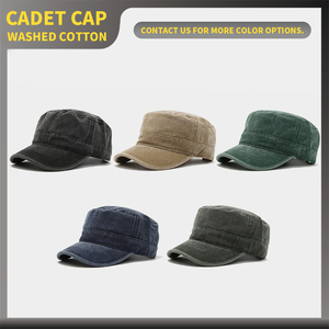 Casquette plate <span class=keywords><strong>d</strong></span>élavée style américain, couleur unie, rétro, <span class=keywords><strong>d</strong></span>écontractée, en coton, pour homme, idéale pour le travail et les activités de plein air - Product Image 3