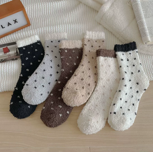 Women <strong>Ladies</strong> Warm <strong>Socks</strong> Home Sleeping Cozy Coral Fleece Dot Pattern <strong>Socks</strong> on Sale - Product Image 1