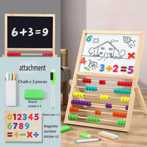 Commiki Tekentafel Rekenmachine Rek Houten 2 In 1 Verstelbaar Zwart En Wit Bord Tekening Dubbelzijdig Speelgoed - Product Image 3