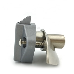 Cerradura de botón oculta sin llave de níquel cepillado con pestillo de empuje de media luna para muebles, caravanas, armarios y cajones, para uso exterior - Product Image 3