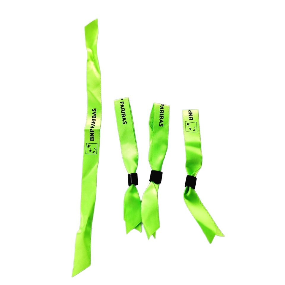 Light Green Fashion Satin Music Festival Party Concerts Logo Printing Short Wristband Strap Lanyard Custom Wrist Ribbon Image 2