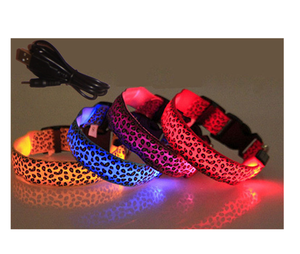 <span class=keywords><strong>Collar</strong></span> de perro con estampado de leopardo, recargable por USB, eléctrico, led, novedad, 2017 - Product Image 4