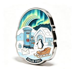 Christmas Enamel Metal <b>Pin</b> Penguin Post <b>Badge</b> Aurora Winter Souvenir Gift - Product Image 4