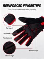 Gants de mécanicien professionnels résistants aux chocs pour réparation automobile, haute sécurité, imperméables, anti-vibrations, paume intégrale, doigts respirants