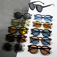 Lunettes de Soleil Vintage Rétro Petites Rondes TR90 Femme Léopard pour Street Style, Logo Personnalisé, Mode UV400 Homme