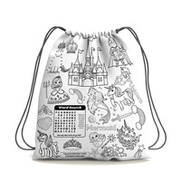 Tas Ransel Kanvas Cetak DIY Buatan Tangan Peri Bunga, Tas Ransel Grafiti, Tas Serut Mewarnai Anak-anak untuk Hadiah Bisnis