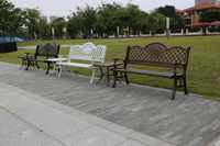 Meubles de jardin en bois pour l'extérieur personnalisé de bonne qualité banc moderne à ossature métallique banc à lattes en bois chaise de parc