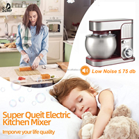 Batteur sur socle électrique Westchef 5/6L avec bol mélangeur en acier inoxydable, 6 vitesses, tête inclinable, classe d'efficacité énergétique pour la pâtisserie