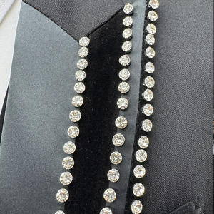 Abiti da <span class=keywords><strong>uomo</strong></span> su misura 3 pezzi di lusso da sposo da sposa Slim Fit slip slip monopetto con perline di cristallo - Product Image 3