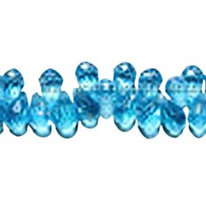 Piedras preciosas de corte facetado de gota de lágrima de Topacio azul cielo Natural, venta al por mayor, semipreciosas sueltas para hacer joyas, anillos, colgantes finos - Product Image 2