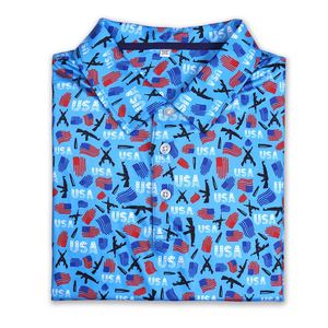 Custom logo Luxury High Quality All Over Print Nylon Spandex Athletic Quick Dry Golf t <b>Shirt</b> <b>Men</b> <b>Collared</b> <b>Shirts</b> - Product Image 3