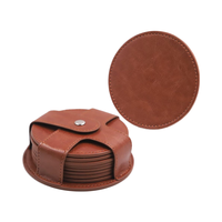 Sous-verres en cuir PU, lot de 8, support durable antidérapant pour table en bois, bureau, bar, convient à tous les gobelets