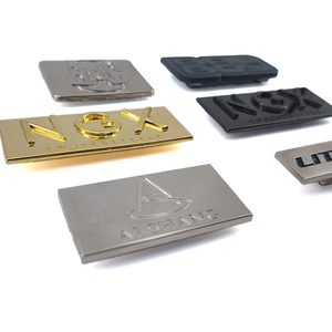 Tùy Chỉnh Chất Lượng Cao Tên Thương Hiệu Thư Logo Khắc Tấm Tag May Kim Loại Logo Nhãn Cho Quần Áo - Product Image 2