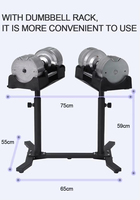 Mancuernas Ajustables de Acero al por Mayor, 23.5-41.5 kg, Plateadas/Negras, Pesas Libres de Metal para Gimnasio en Casa, Entrenamiento de Fuerza y Culturismo
