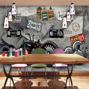 KOMNNI Mural Metal Mechanical Steel <strong>Motorcycle</strong> Cafe 3d <strong>Wallpaper</strong> Background Home Decor Living Room <strong>Wallpaper</strong> for Walls