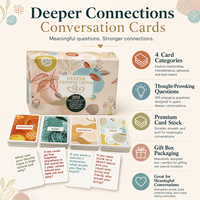 Jeu de cartes d'affirmation, boîte en carton de haute qualité, cartes flash, impression personnalisée, jeux de cartes portables avec porte-cartes en bois
