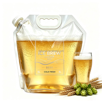 Pochette souple en PE de 5L avec grand bouchon verseur facile pour bière, impression par gravure
