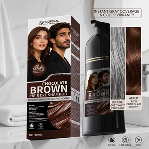 Shampoo colorant capillaire au <span class=keywords><strong>chocolat</strong></span> brun à la kératine en gros 400ml Crème colorante capillaire instantanée aux herbes pour couverture des cheveux gris Hommes Femmes OEM ODM - Product Image 5
