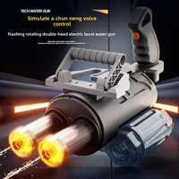 Pistolet à eau électrique portable avec commande vocale, double buse rotative, tir automatique en rafale, jouet d'été pour combats aquatiques en extérieur