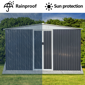 Cobertizo <span class=keywords><strong>de</strong></span> <span class=keywords><strong>jardín</strong></span> <span class=keywords><strong>de</strong></span> 10*12 pies para almacenamiento al aire libre Puerta corredera Apex Techo Cobertizo <span class=keywords><strong>de</strong></span> metal <span class=keywords><strong>Venta</strong></span> barata - Product Image 2