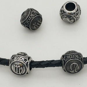 yunnique Stainless Steel Zodiac <b>Spacer</b> Beads Round Virgo Charm For Bracelet Making 8mm Metal Bead Accessories Jewelry Components - Product Image 2