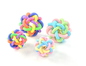 Colorful Bell Ring Pet Toy, Non-toxic Rubber <b>Dog</b> Chew <b>Ball</b> for Playing - Product Image 1