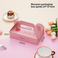 Boîtes à emporter personnalisées avec logo tendance pour pâtisseries, macarons, scones français, pâtisseries, emballages portables pour biscuits