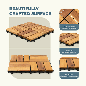 Envío Gratuito, Baldosas de <span class=keywords><strong>Madera</strong></span> de Acacia <span class=keywords><strong>para</strong></span> Terraza de 12 x 12 Pulgadas, Baldosas de <span class=keywords><strong>Madera</strong></span> Encajables <span class=keywords><strong>para</strong></span> Patio, Jardín y Hogar - Product Image 4